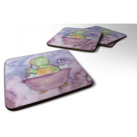 "Caroline's Treasures Turtle Bathing Watercolor Decorative coasters, 3.5, Multicolor"