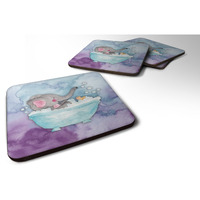 "Caroline's Treasures Elephant Bathing Watercolor Decorative coasters, 3.5, Multicolor"
