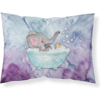"Caroline's Treasures Elephant Bathing Watercolor Pillowcase, Standard, Multicolor"