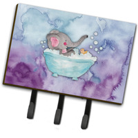 "Caroline's Treasures Elephant Bathing Watercolor Wall Hook, Triple, Multicolor"