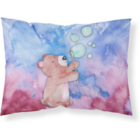 "Caroline's Treasures Bear and Bubbles Watercolor Pillowcase, Standard, Multicolor"