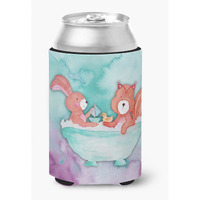 "Caroline's Treasures BB7348CC Rabbit and Squirrel Bathing Watercolor Decorative Can Hugger, Multicolor"