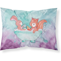 "Caroline's Treasures Rabbit and Squirrel Bathing Watercolor Pillowcase, Standard, Multicolor"