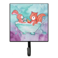 "Caroline's Treasures Rabbit and Squirrel Bathing Watercolor Wall Hook, Small, Multicolor"