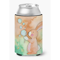 "Caroline's Treasures Rabbit and Bubbles Watercolor Decorative Can Hugger, Multicolor"