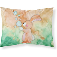 "Caroline's Treasures Rabbit and Bubbles Watercolor Pillowcase, Standard, Multicolor"