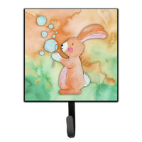 "Caroline's Treasures Rabbit and Bubbles Watercolor Wall Hook, Small, Multicolor"
