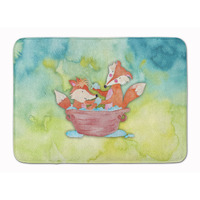 "Caroline's Treasures Foxes Bathing Watercolor Floor Mat, 19""H x 27""W, Multicolor"