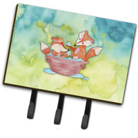 "Caroline's Treasures Foxes Bathing Watercolor Wall Hook, Triple, Multicolor"