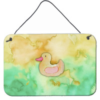 "Caroline's Treasures Rubber Duckie Watercolor Metal Print, 8""H x 12""W, Multicolor"