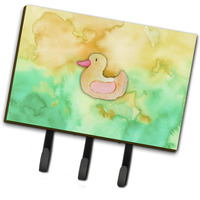 "Caroline's Treasures Rubber Duckie Watercolor Wall Hook, Triple, Multicolor"
