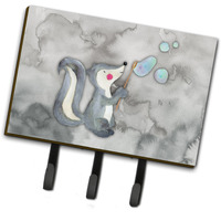 "Caroline's Treasures Skunk and Bubbles Watercolor Wall Hook, Triple, Multicolor"