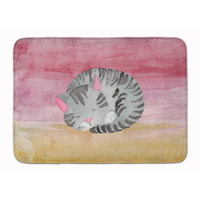 "Caroline's Treasures Sleeping Grey Cat Watercolor Floor Mat, 19""H x 27""W, Multicolor"