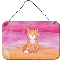 "Caroline's Treasures Orange Cat Watercolor Metal Print, 8""H x 12""W, Multicolor"