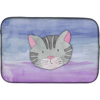 "Caroline's Treasures Cat Face Dish Drying Mat, 14"" x 21"", Multicolor"
