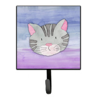 "Caroline's Treasures Cat Face Watercolor Wall Hook, Small, Multicolor"