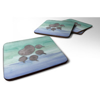 "Caroline's Treasures Cat Paw Watercolor Decorative coasters, 3.5, Multicolor"