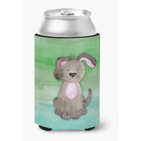 "Caroline's Treasures Dog Teal and Green Watercolor Decorative Can Hugger, Multicolor"