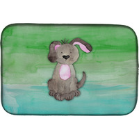 "Caroline's Treasures Dog Teal and Green Watercolor Dish Drying Mat, 14"" x 21"", Multicolor"