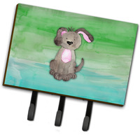 "Caroline's Treasures Dog Teal and Green Watercolor Wall Hook, Triple, Multicolor"