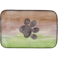 "Caroline's Treasures Dog Paw Watercolor Dish Drying Mat, 14"" x 21"", Multicolor"