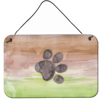 "Caroline's Treasures Dog Paw Watercolor Metal Print, 8""H x 12""W, Multicolor"