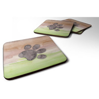 "Caroline's Treasures Dog Paw Watercolor Decorative coasters, 3.5, Multicolor"