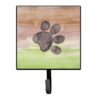 "Caroline's Treasures Dog Paw Watercolor Wall Hook, Small, Multicolor"