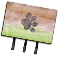 "Caroline's Treasures Dog Paw Watercolor Wall Hook, Triple, Multicolor"