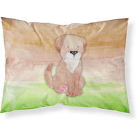 "Caroline's Treasures Dog Green and Brown Watercolor Pillowcase, Standard, Multicolor"