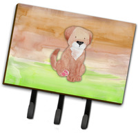 "Caroline's Treasures Dog Green and Brown Watercolor Wall Hook, Triple, Multicolor"