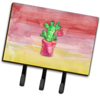 "Caroline's Treasures Flowering Cactus Watercolor Wall Hook, Triple, Multicolor"