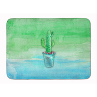 "Caroline's Treasures Cactus Teal and Green Watercolor Floor Mat, 19""H x 27""W, Multicolor"