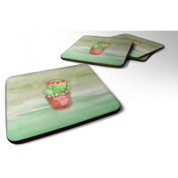 "Caroline's Treasures Cactus Green Watercolor Decorative coasters, 3.5, Multicolor"