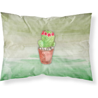 "Caroline's Treasures Cactus Green Watercolor Printed, Polyester, 250 Thread count, Envelope closure Pillowcase, Standard, Multicolor"