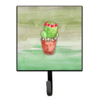 "Caroline's Treasures Cactus Green Watercolor Wall Hook, Small, Multicolor"
