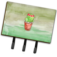 "Caroline's Treasures Cactus Green Watercolor Wall Hook, Triple, Multicolor"