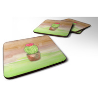 "Caroline's Treasures Cactus Green and Brown Watercolor Decorative coasters, 3.5, Multicolor"
