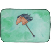 "Caroline's Treasures Stick Horse Watercolor Dish Drying Mat, 14"" x 21"", Multicolor"