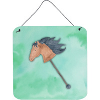"Caroline's Treasures Stick Horse Watercolor Metal Print, 6""H x 6""W, Multicolor"