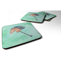 "Caroline's Treasures Stick Horse Watercolor Decorative coasters, 3.5, Multicolor"