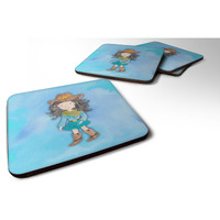 "Caroline's Treasures Cowgirl Watercolor Decorative coasters, 3.5, Multicolor"