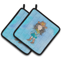 "Caroline's Treasures Cowgirl Watercolor Decorated pot holder, 7.5""H x 7.5""W, Multicolor"