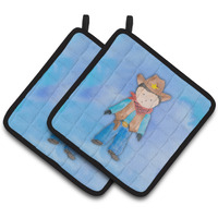 "Caroline's Treasures Cowboy Watercolor Decorated pot holder, 7.5""H x 7.5""W, Multicolor"