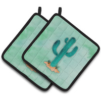 "Caroline's Treasures Western Cactus Watercolor Decorated pot holder, 7.5""H x 7.5""W, Multicolor"