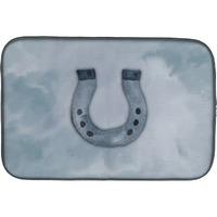 "Caroline's Treasures Horseshoe Watercolor Dish Drying Mat, 14"" x 21"", Multicolor"