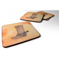 "Caroline's Treasures Cowboy Boot Watercolor Decorative coasters, 3.5, Multicolor"