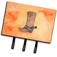 "Caroline's Treasures Cowboy Boot Watercolor Wall Hook, Triple, Multicolor"