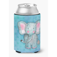 "Caroline's Treasures Blue Elepant Watercolor Decorative Can Hugger, Multicolor"
