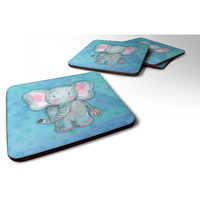 "Caroline's Treasures Blue Elepant Watercolor Decorative coasters, 3.5, Multicolor"